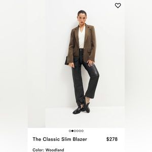 NWT The Classic Slim Blazer (XS) in Woodland (Brown) - Reformation